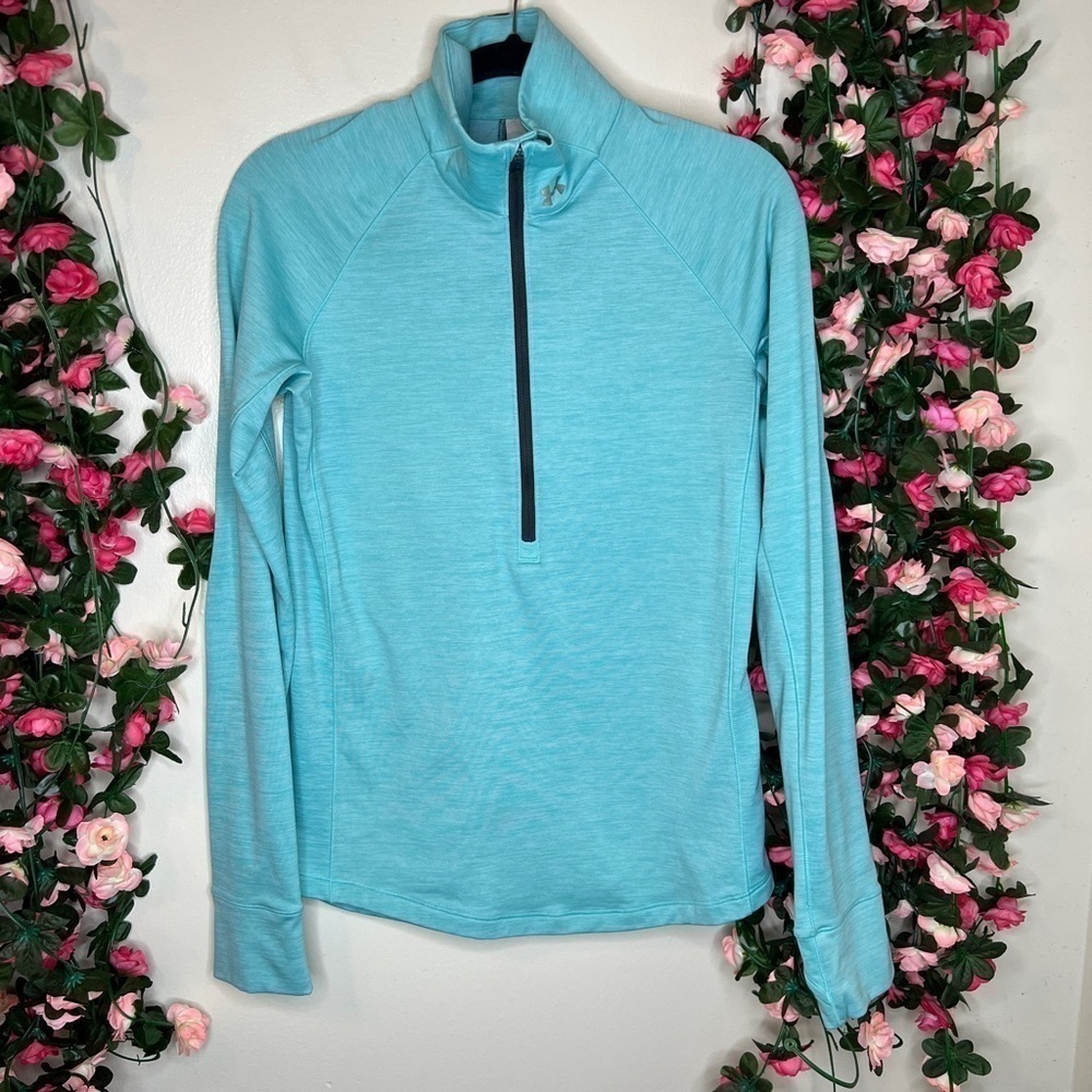 Under Armour Teal/Green Pullover Womens Small Fitness Casual Walking